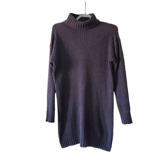 American Eagle Lounge Pointelle Chunky Cozy Chenille Sweater Dress S - Picture 2 of 9